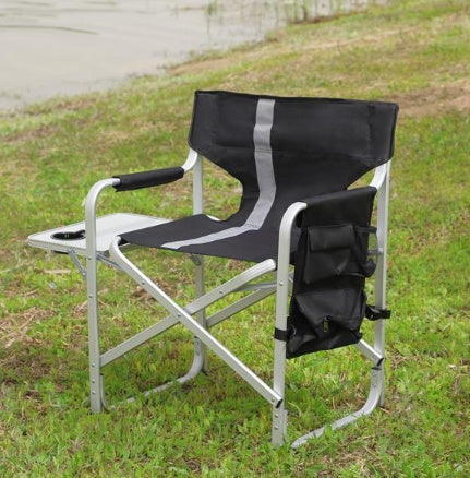 1-piece Upholstered Folding Outdoor Chair With Side Table And Storage Bag