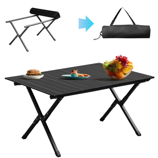 86X60X42cm Black Camping Roll Table