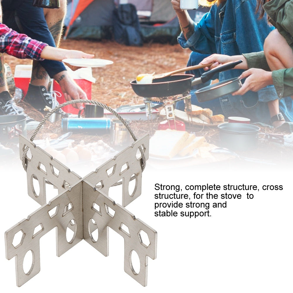 Portable Outdoor Picnic Stove Small Stand Stainless Steel Liquid Solid Rack Bracket Holder Support