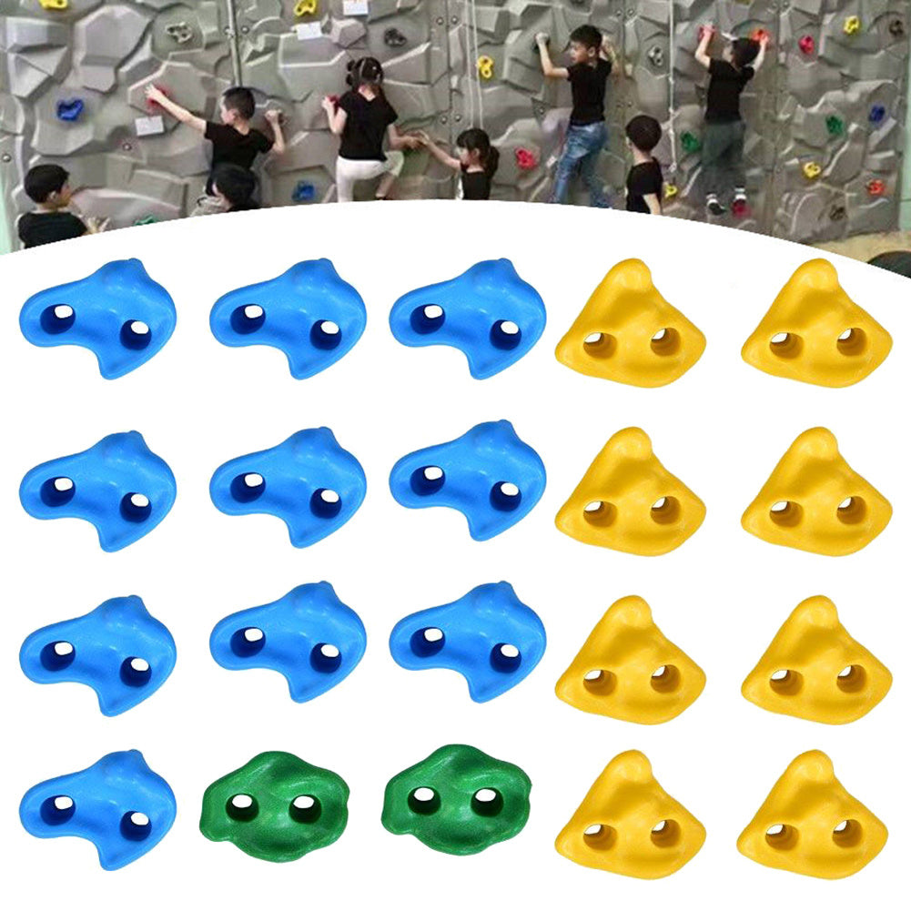 20Pcs Multi Colour Textured Climbing Rocks Wall Stones Kids Assorted Kit Bolt