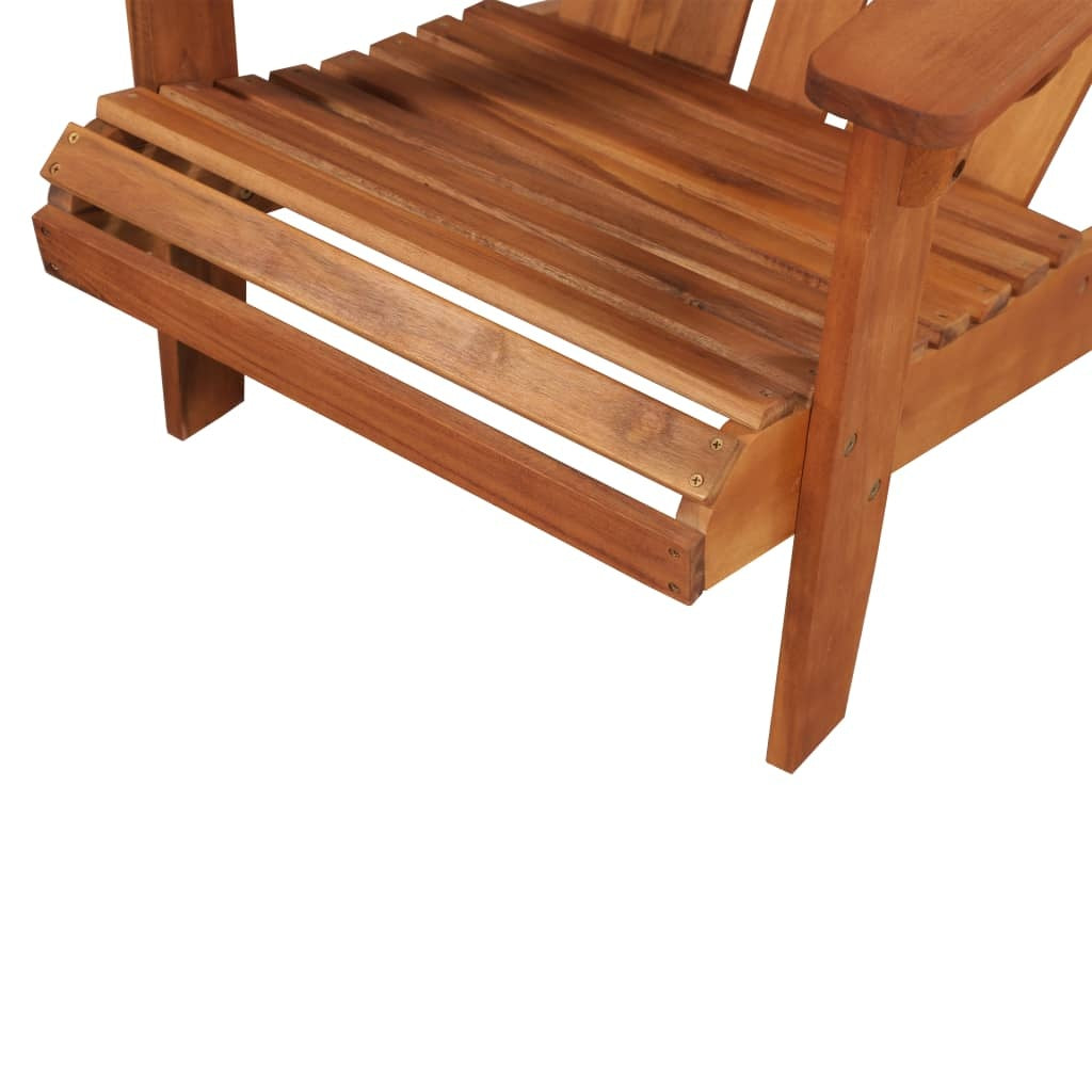 vidaXL Patio Adirondack Chair with Footrest Solid Acacia Wood