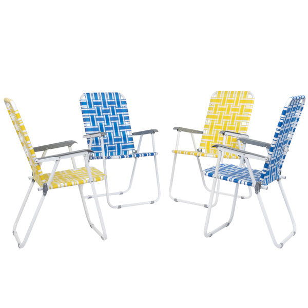 2pcs Blue And White Striped Beach Chairs