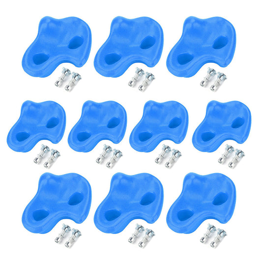 10PCS Plastic Textured Rock Climbing Stone Rocks Wall Stones Kids Assorted Kit Bolt Blue