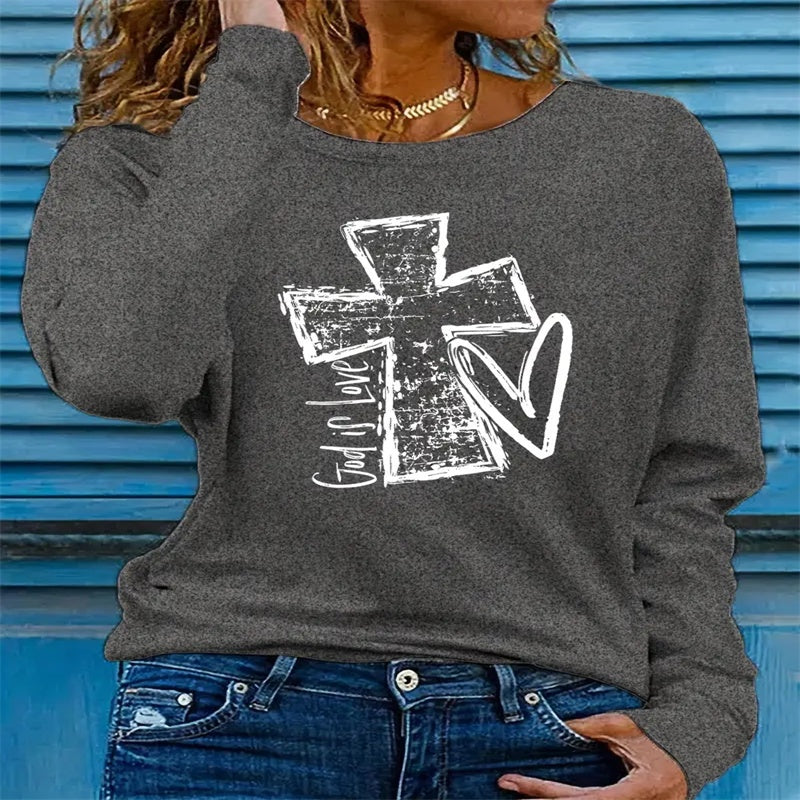 Women's Printed Hoodless Sweatshirt