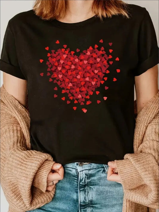 Love Valentine'S Day T-Shirt, Couple T-Shirt, Couple Christmas, Fashion Casual T-Shirt, Short-Sleeved T-Shirt