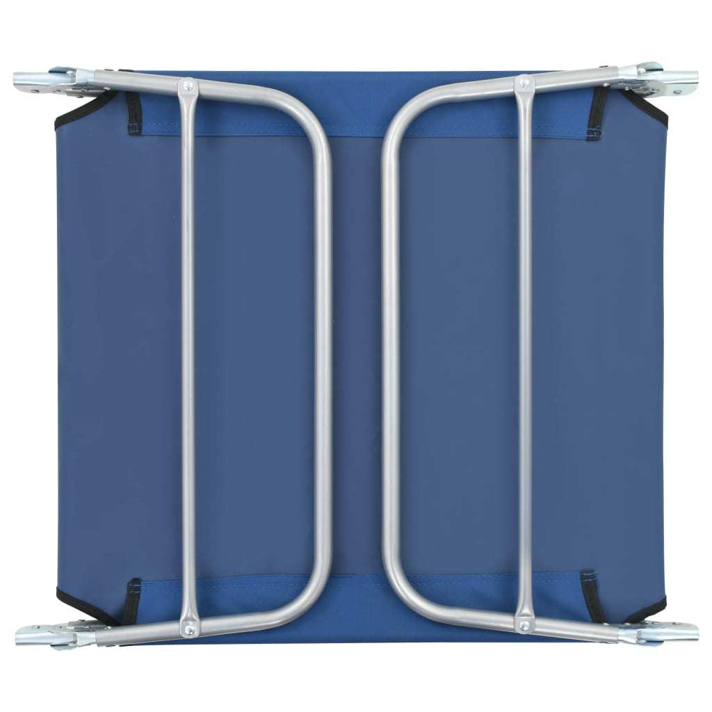 vidaXL Folding Sun Loungers 2 pcs Steel and Fabric Blue