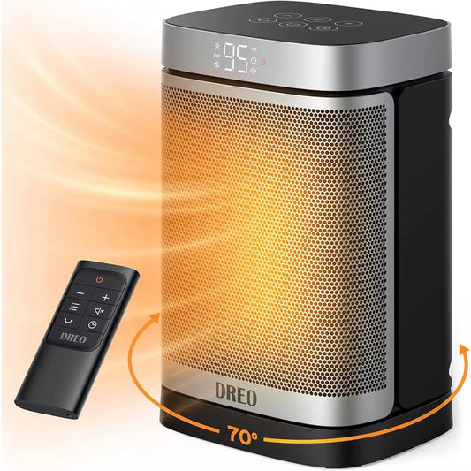 Space Heaters for Indoor Use, 70°Oscillating Portable Heater with Remote, 1500W PTC Electric Heater with Thermostat, 1-12H Timer