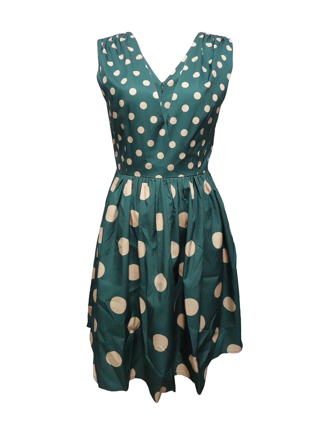 Ladies' V-neck Polka Dot Printed Fashionable Dress