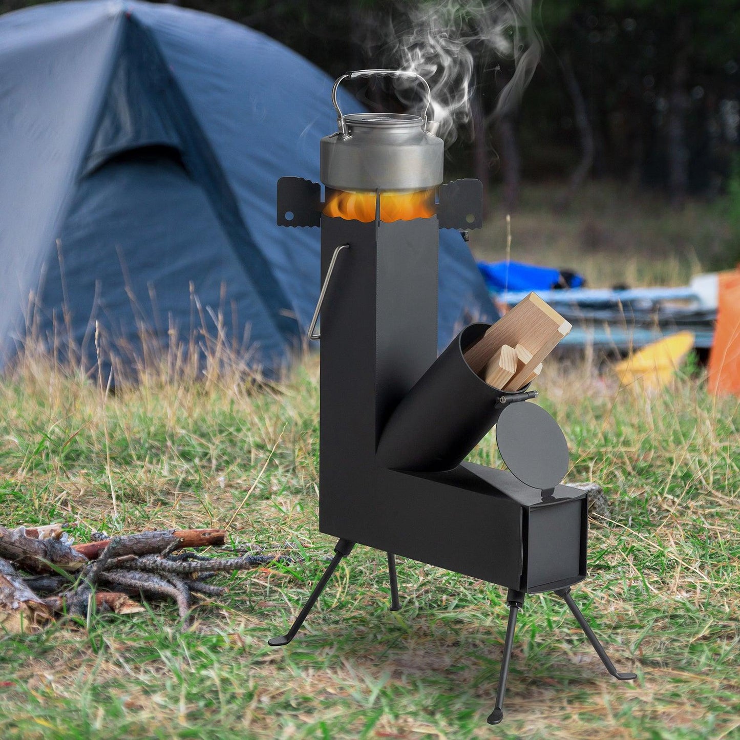 Black Wrought Iron Panels, Camping Stove