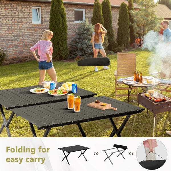 86X60X42cm Black Camping Roll Table