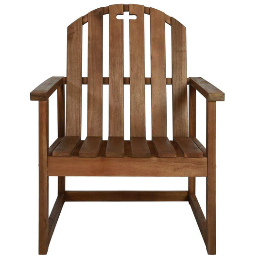 vidaXL garden sofa chair made of solid acacia wood with a slatted backrest and armrests, perfect for outdoor seating. Durable and stylish patio furniture.