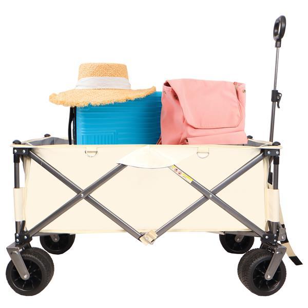 Folding Van, Heavy-duty Practical Beach Cart For Sand, With Large Wheels, Adjustable Handles And Drink Holders, Suitable For Shopping, Camping, Gardening And The Outdoors