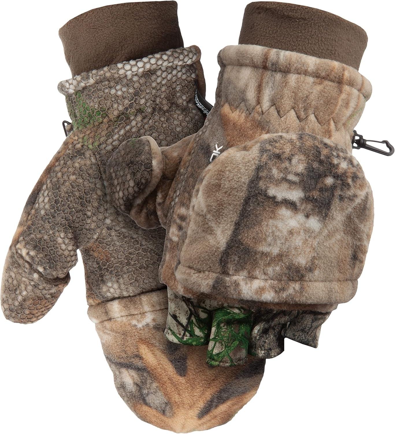 Fleece Winter Camo Pop Top Camo Hunting Gloves