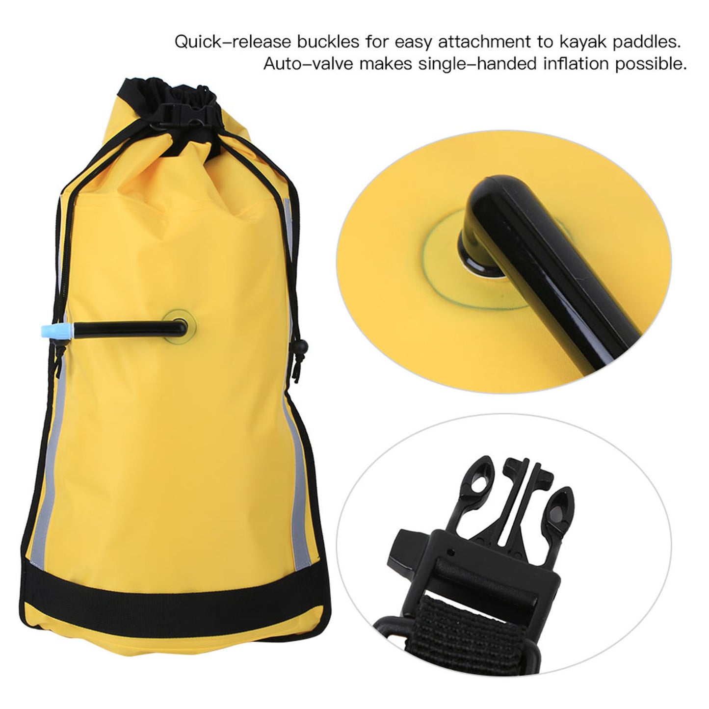 Nylon Rescue Inflatable Paddle Float Floating Bag for Canoe Kayak Seayak