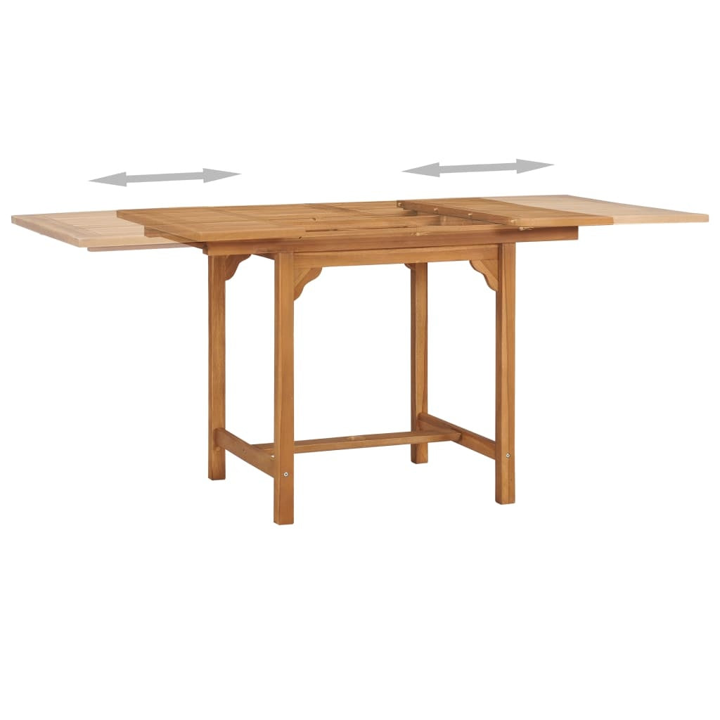 vidaXL Extending Garden Table (110-160)x80x75cm Solid Teak Wood