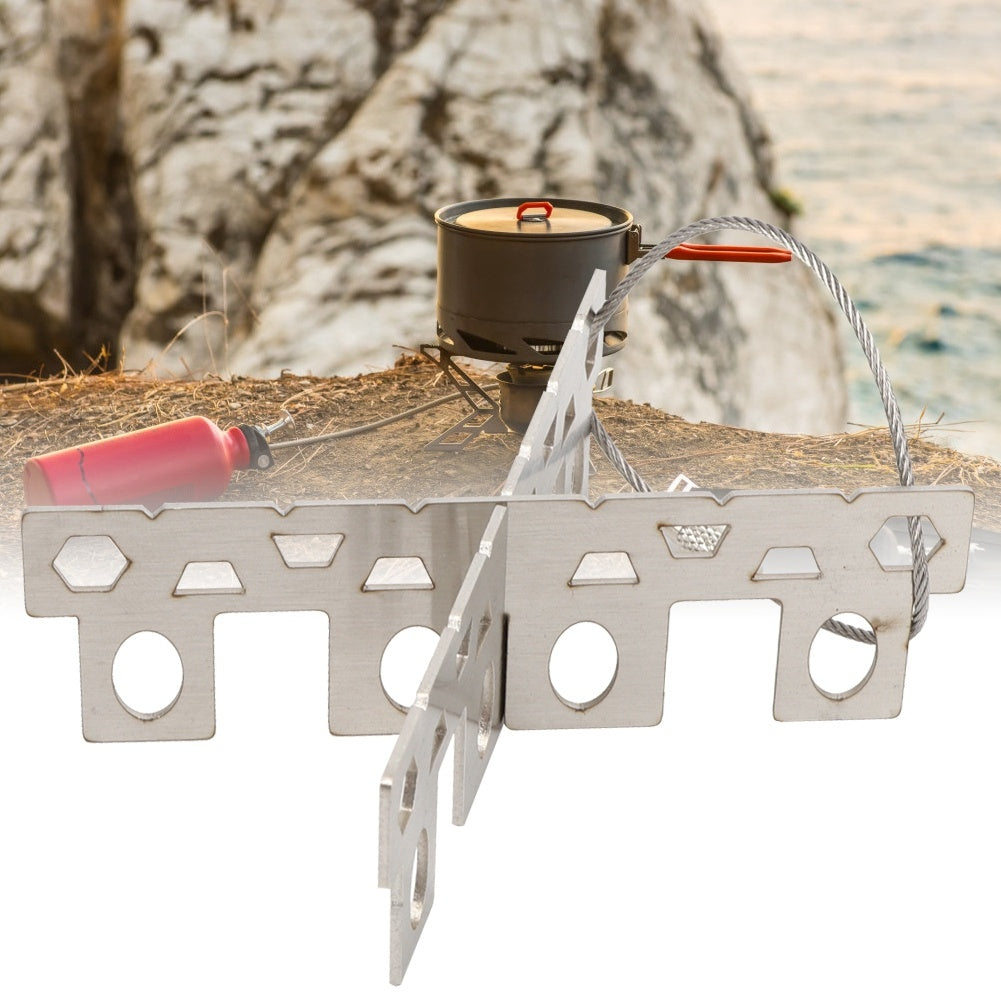 Portable Outdoor Picnic Stove Small Stand Stainless Steel Liquid Solid Rack Bracket Holder Support