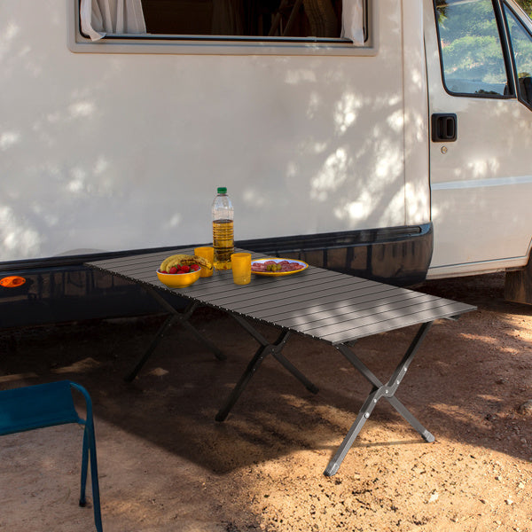 116X60X42cm Black Camping Roll Table