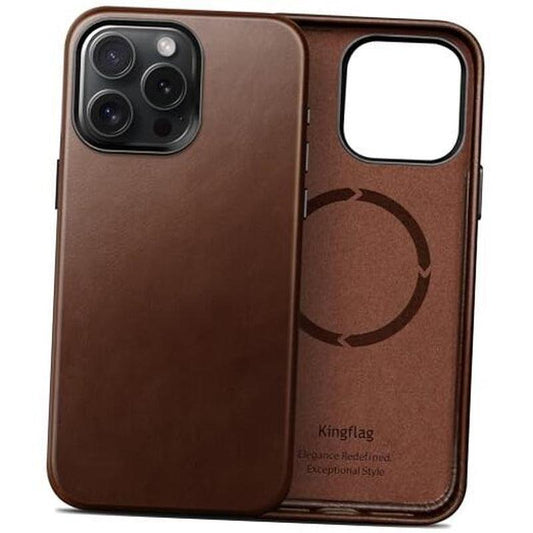 Genuine Leather Case for Iphone 6.9 Inch, Compatible 16 Pro Max Rustic Brown