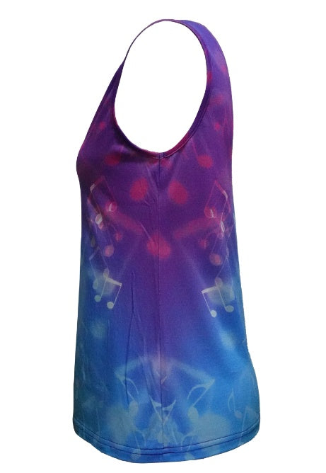 Ladies' V-neck Note Printed Fashionable Casual Camisole Vest