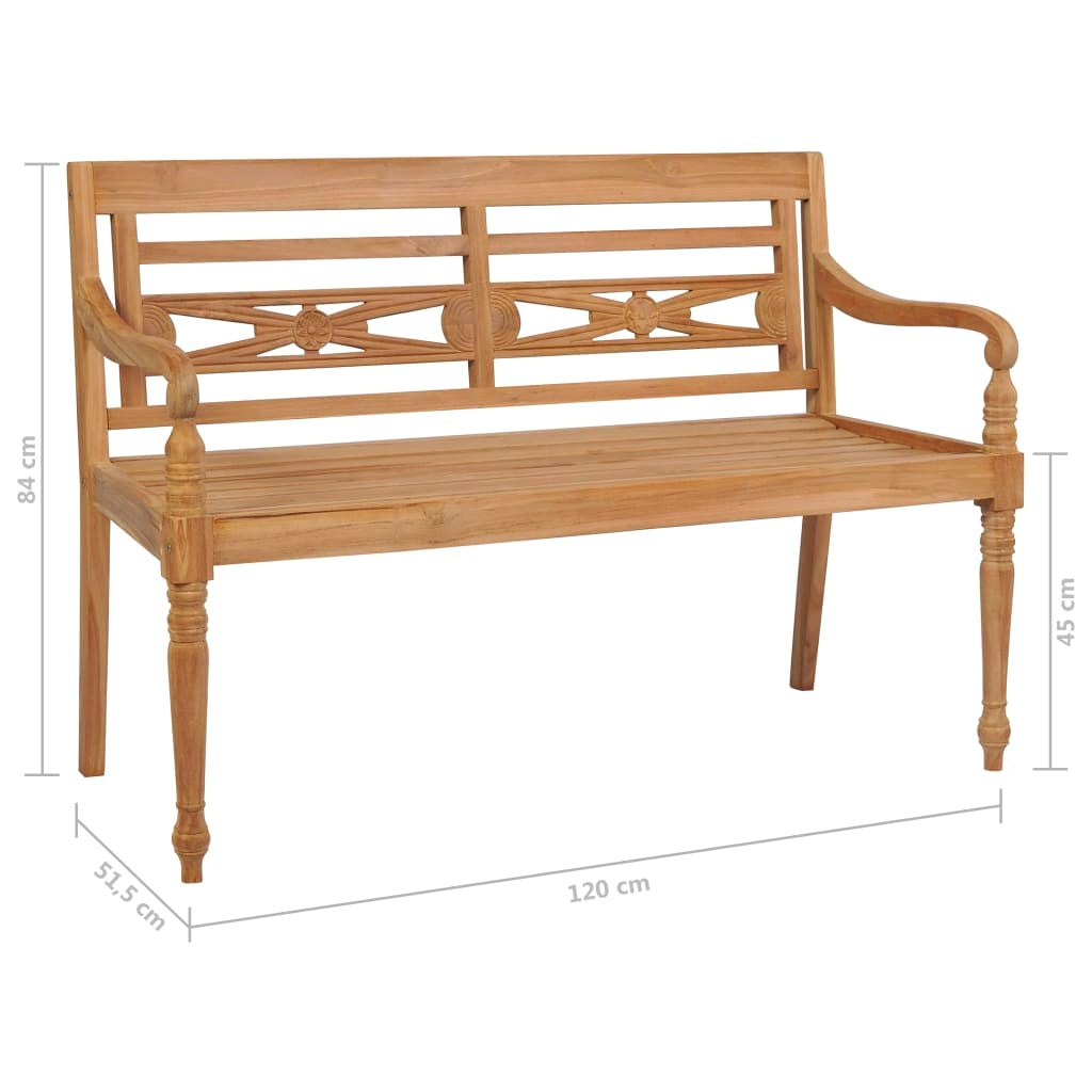 vidaXL Batavia Bench 120 cm Teak