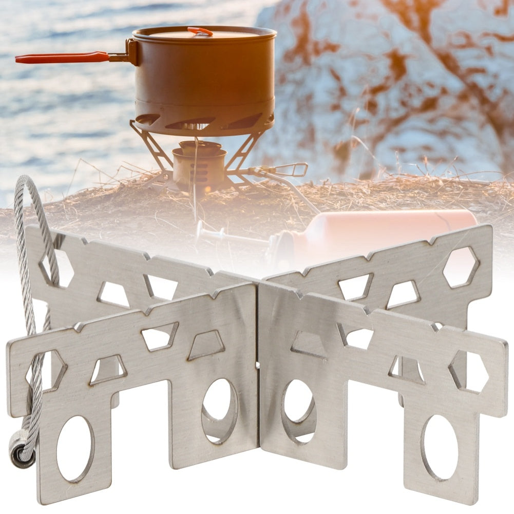 Portable Outdoor Picnic Stove Small Stand Stainless Steel Liquid Solid Rack Bracket Holder Support