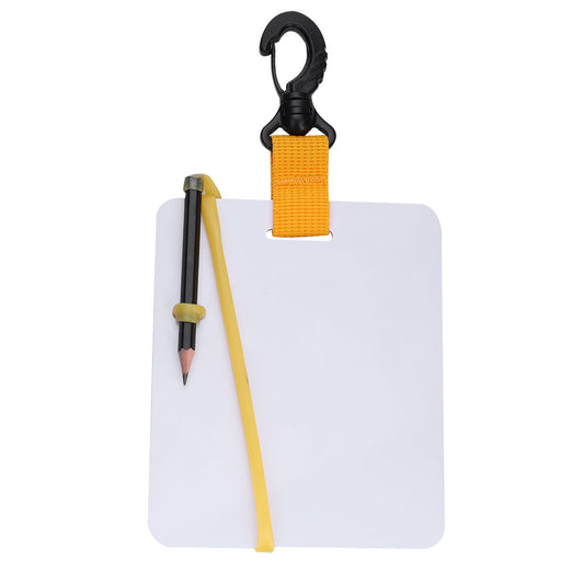 Underwater Writing Slate Board with Swivel Clip and Pencil for Water Sports Diving Swimming