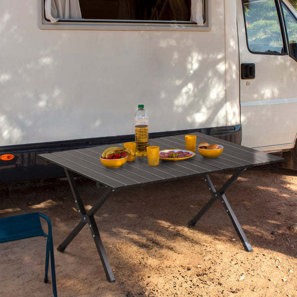 86X60X42cm Black Camping Roll Table