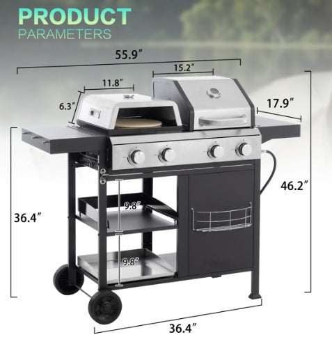 Multi-purpose Burner, Gas Grill And Grill Combination