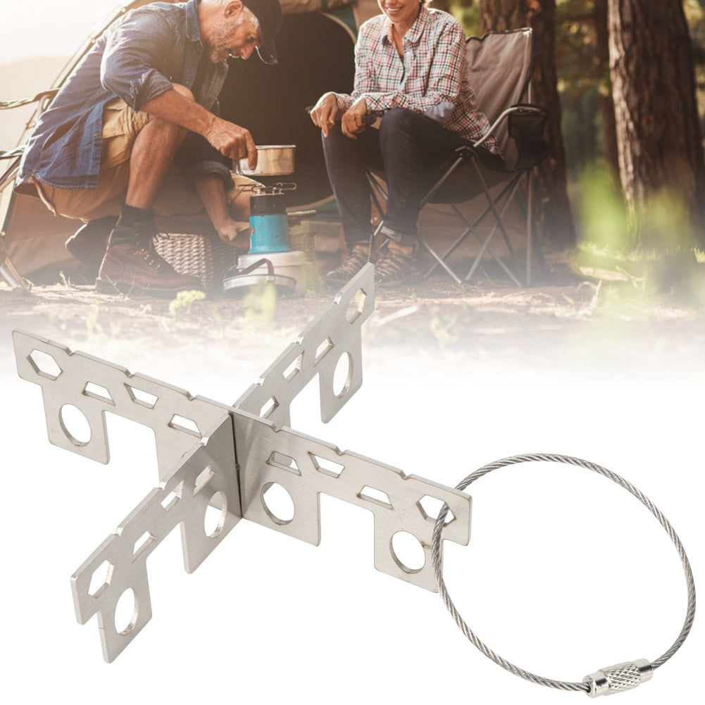 Portable Outdoor Picnic Stove Small Stand Stainless Steel Liquid Solid Rack Bracket Holder Support