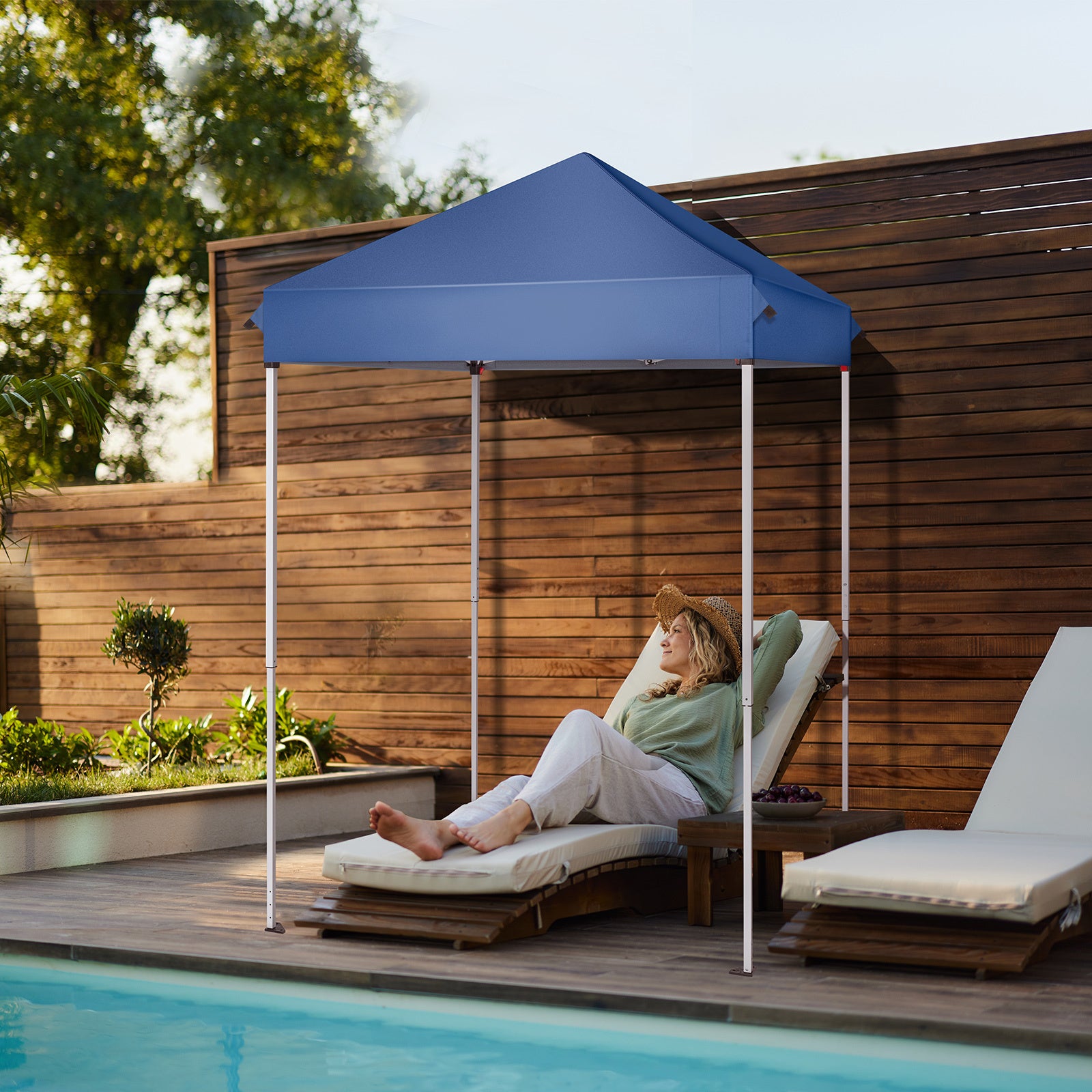 5X5ft Blue, Outdoor Awning, Foldable